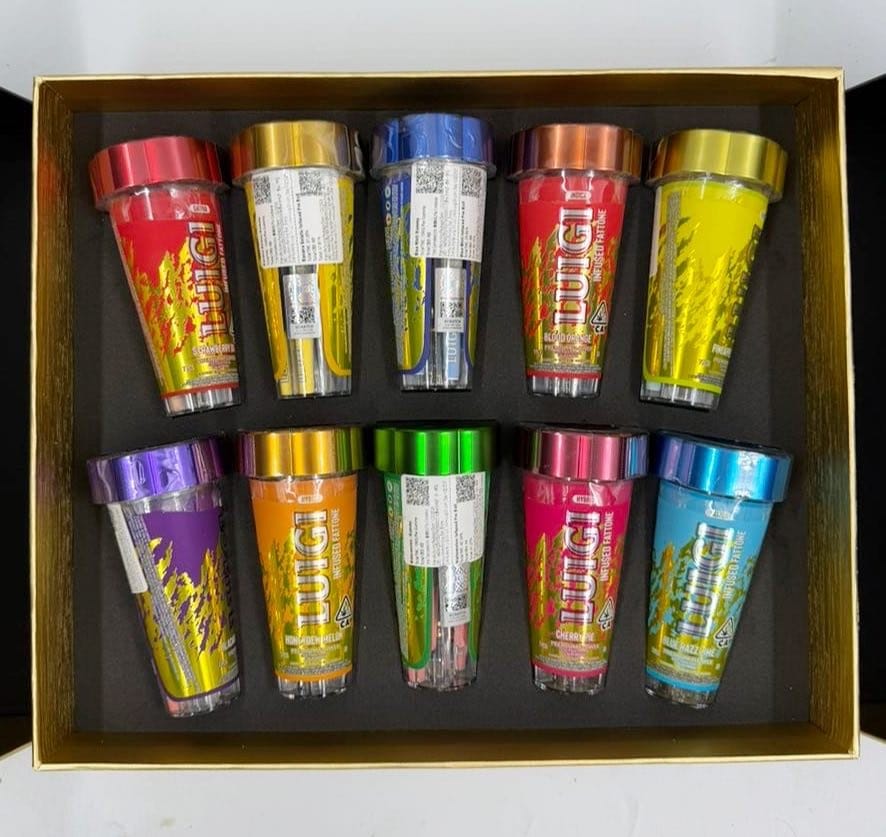 Luigi Fat Ones Prerolls Authentic | 6 Cones + 1 Blunt Jar | CannalDripsLeaf - Image 3